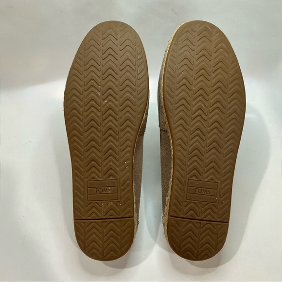 Toms Suede Leather Slip On Shoes Women 7 EU 37.5 Alpargata Espadrille Tan Beige - Picture 4 of 6